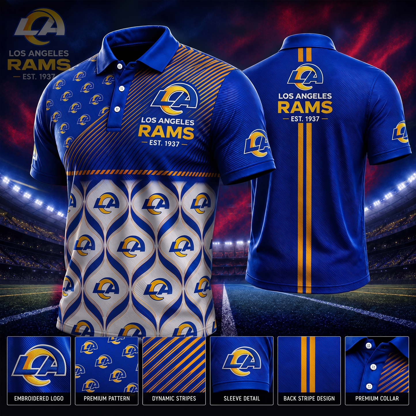 LAR_PREMIUM NFL EXCLUSIVE POLO SHIRT LIMITED EDITION 200726