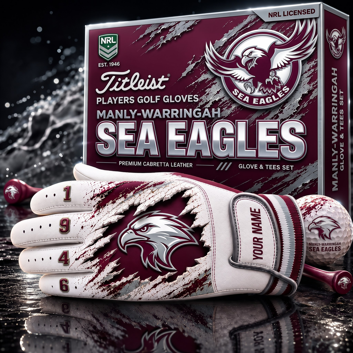 MAN X PREMIUM NRL PLAYERS GOLF GLOVE GIFT SET