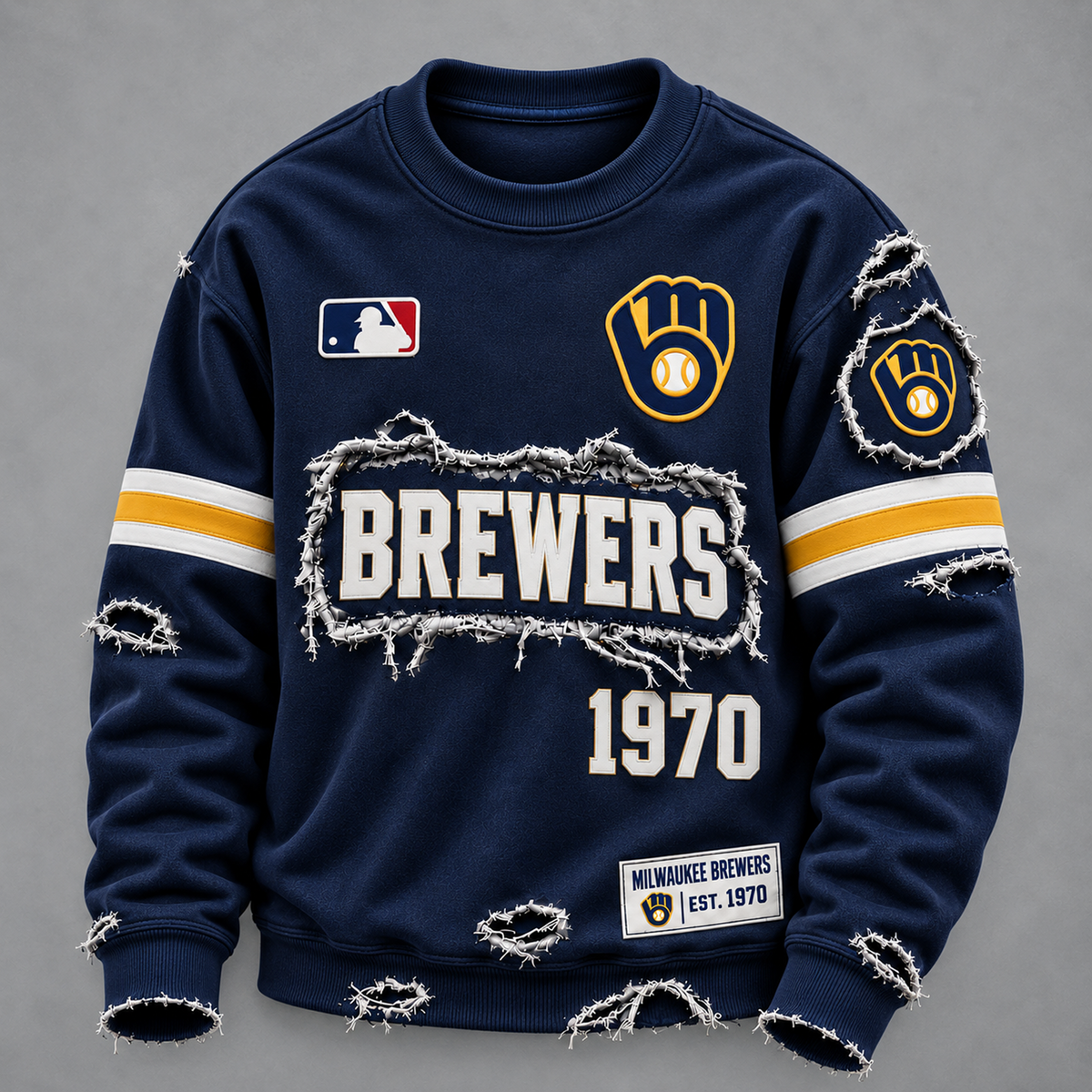 MIL x MLB Distressed Premium SweatShirt