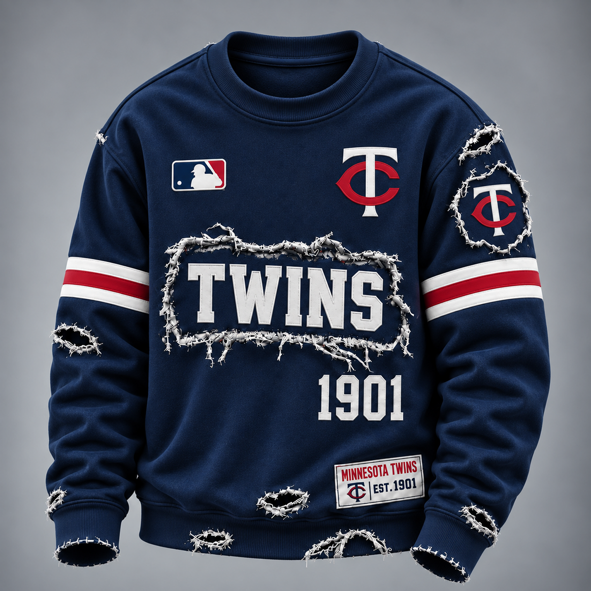 MIN x MLB Distressed Premium SweatShirt