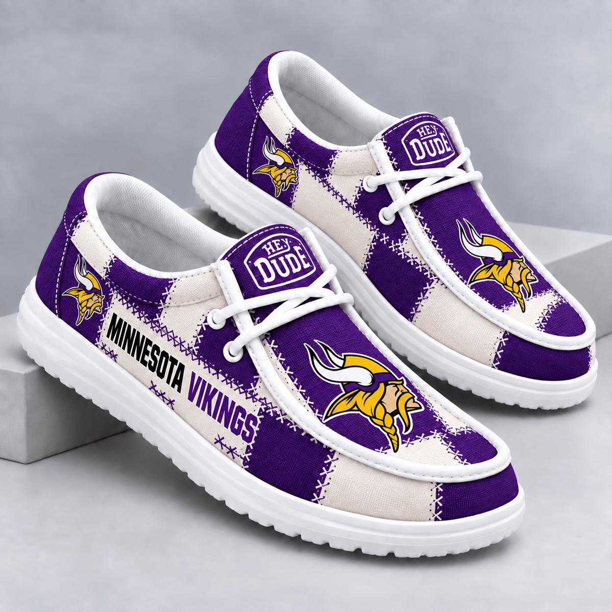 MIN x NFL Team Logo Patchwork Loafer Shoes