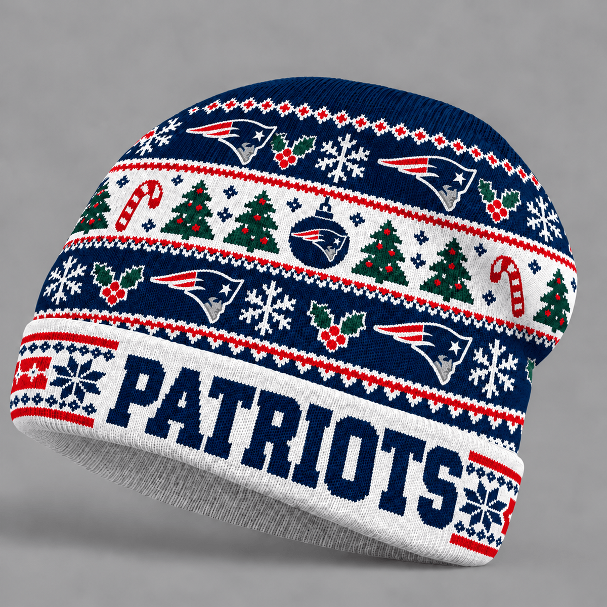 NE x NFL Christmas Game Day Beanie Hat
