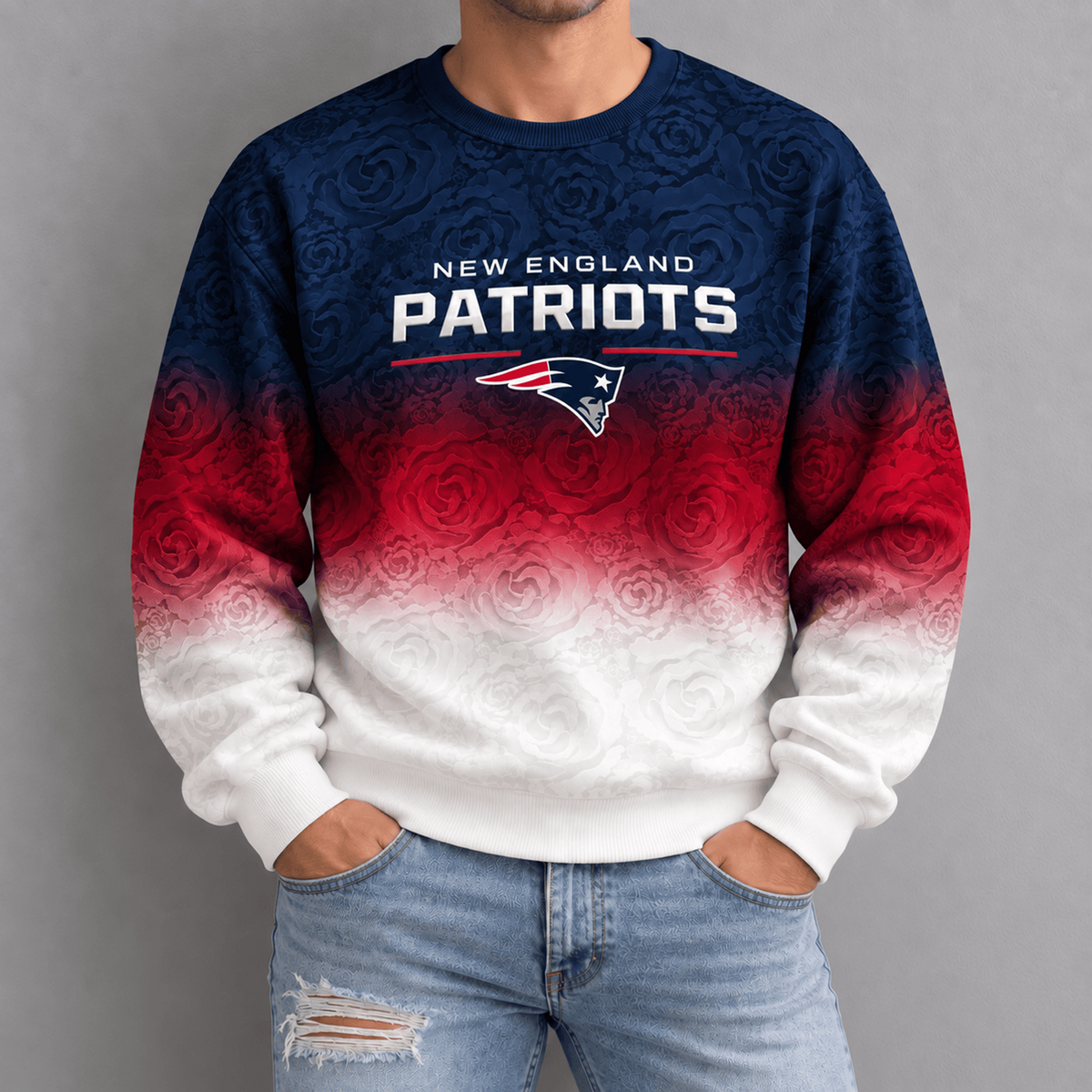 NE x NFL Embossed Rose Ombre Sweatshirt