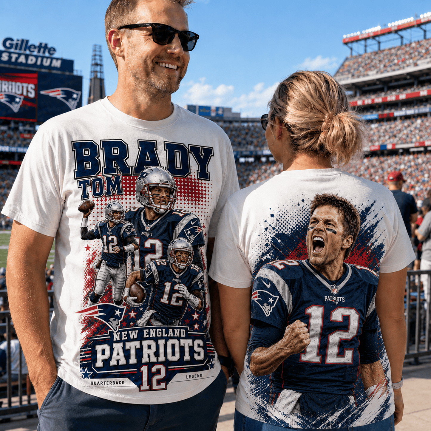 NE x NFL Premium Football Player Graphic Shirt