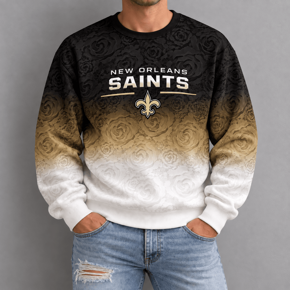 NO x NFL Embossed Rose Ombre Sweatshirt