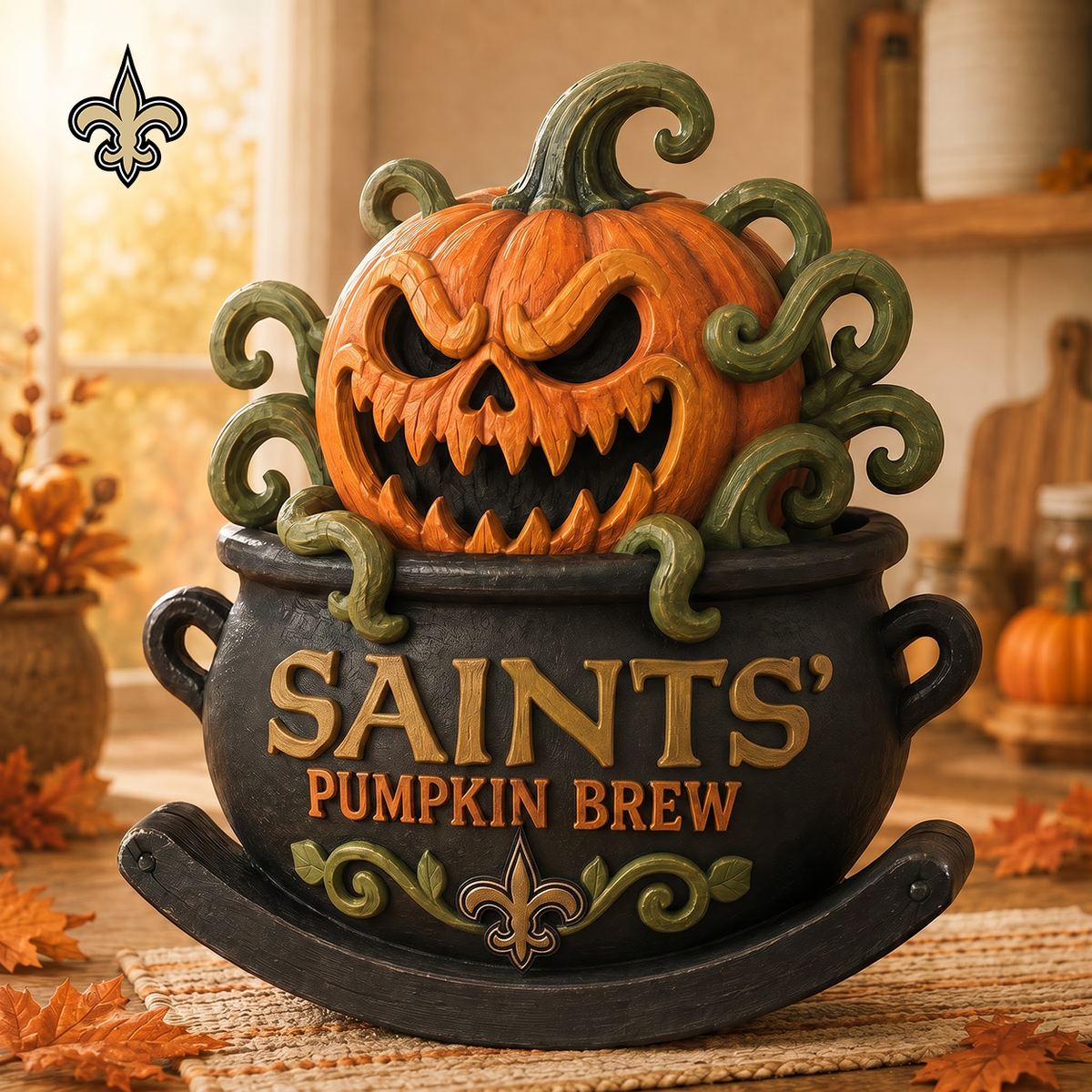 NOS Premium Pumpkin Brew Wooden Block Custom Shape 3 Layers