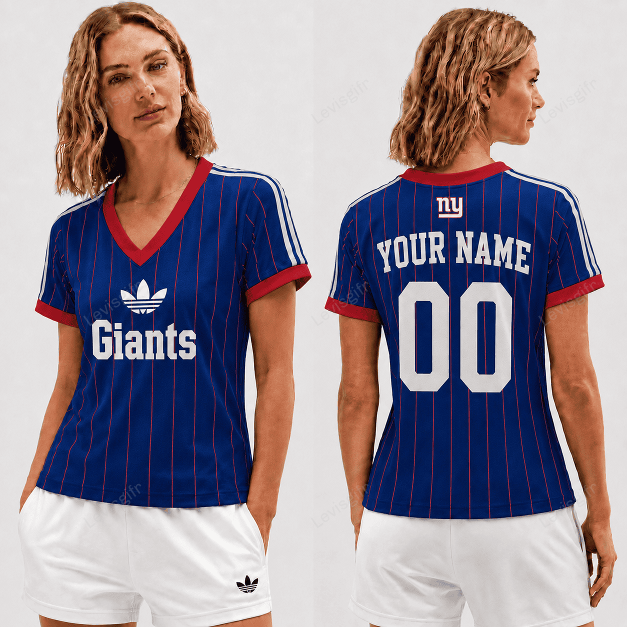 NYG x NFL Premium Women V-neck Shirt Personalized Gift For Fan