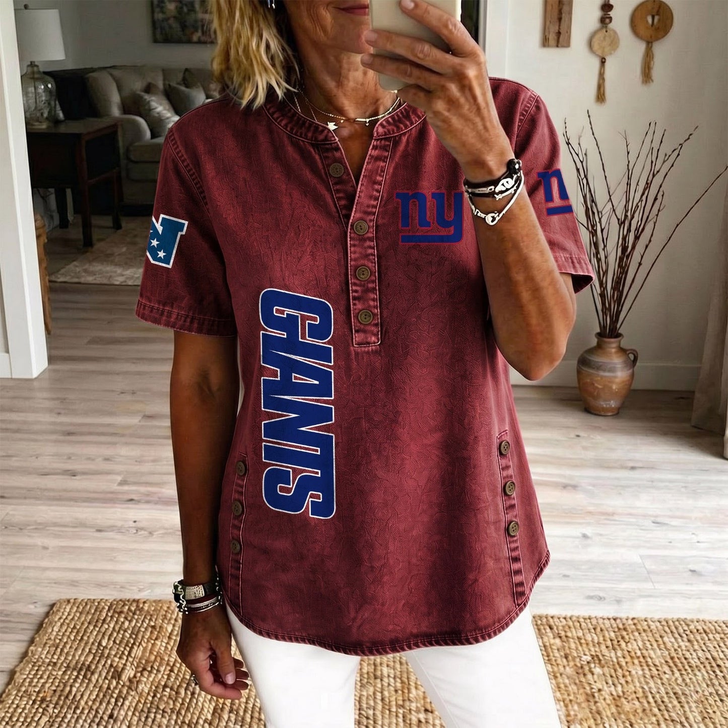 NYG x NFL Women’???s Denim Casual Tops DATND LBN 190526