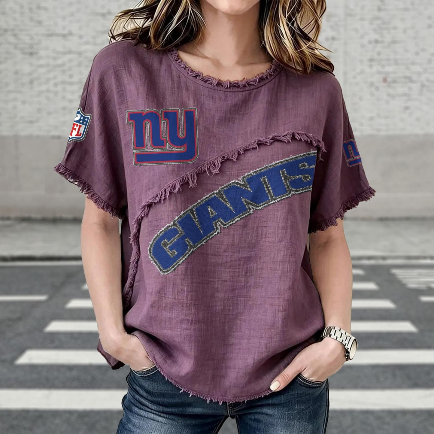 NYG x NFL Women’???s Vintage O-Neck 2905 DatND DVT