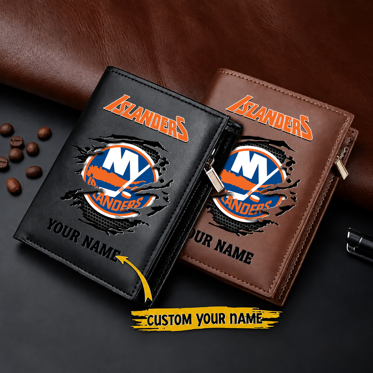 NYI x NHL Men Slim Vertical Wallets New