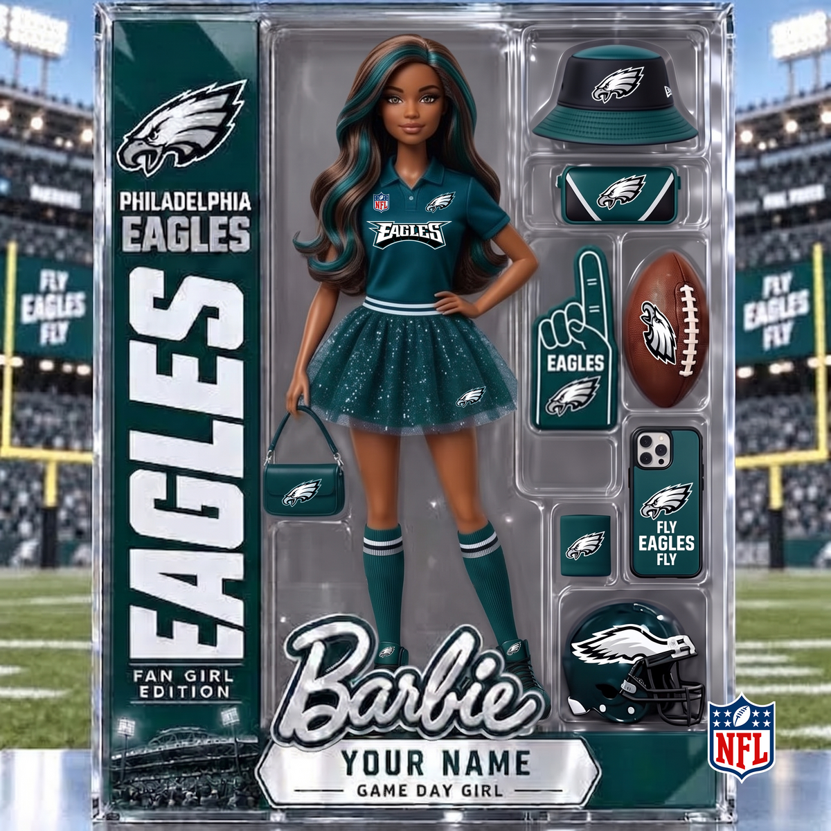 PHI x NFL Barbie Limited Acrylic Block Plaque