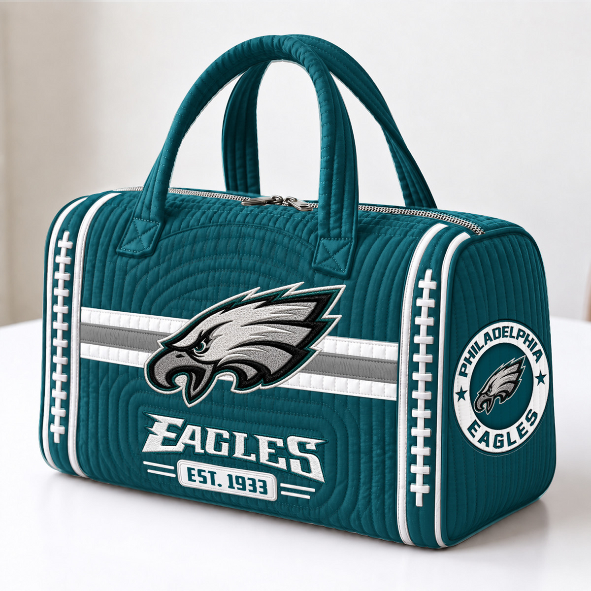 NYJ x NFL Quilted Luggage Travel Bag