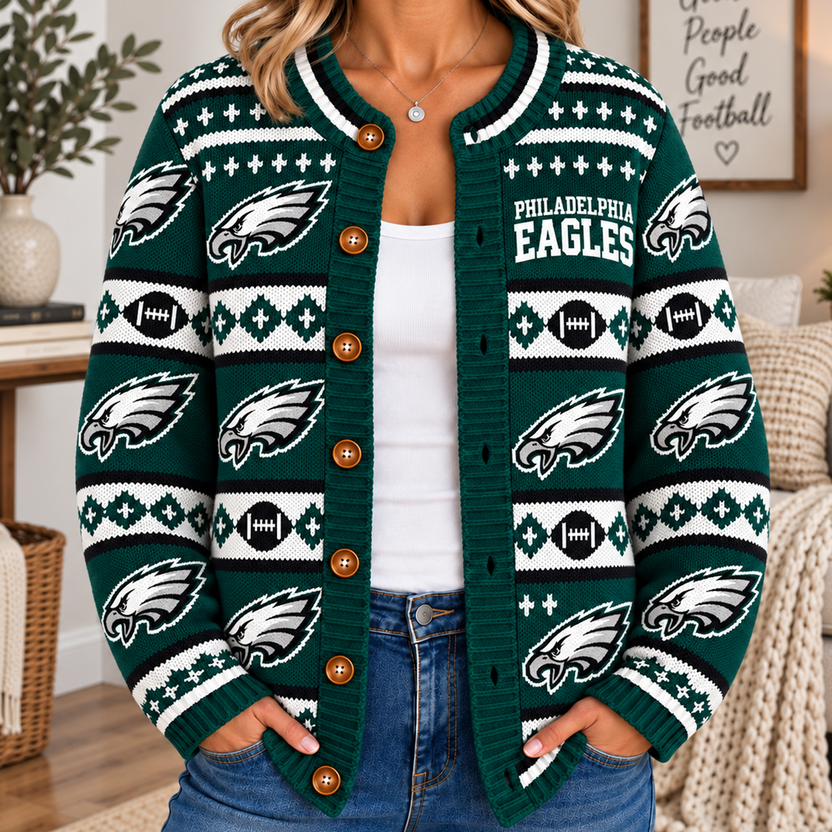 PHI x NFL Women's Cardigan Sweater