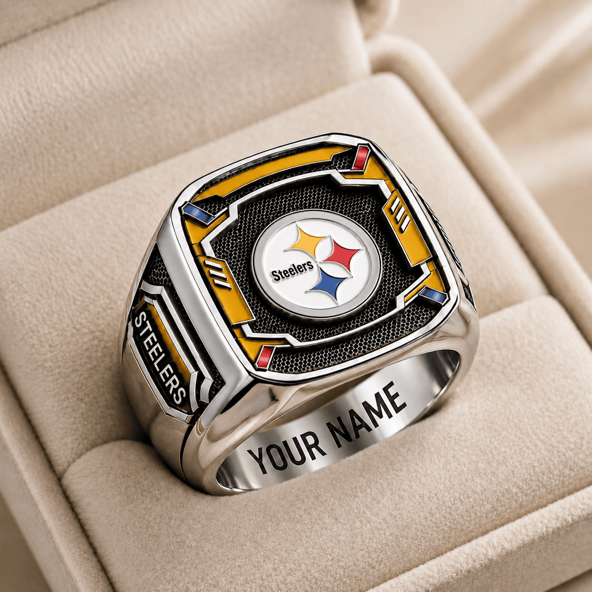 PIT x NFL Special Ring Custom Any Name Gift For Fan Love