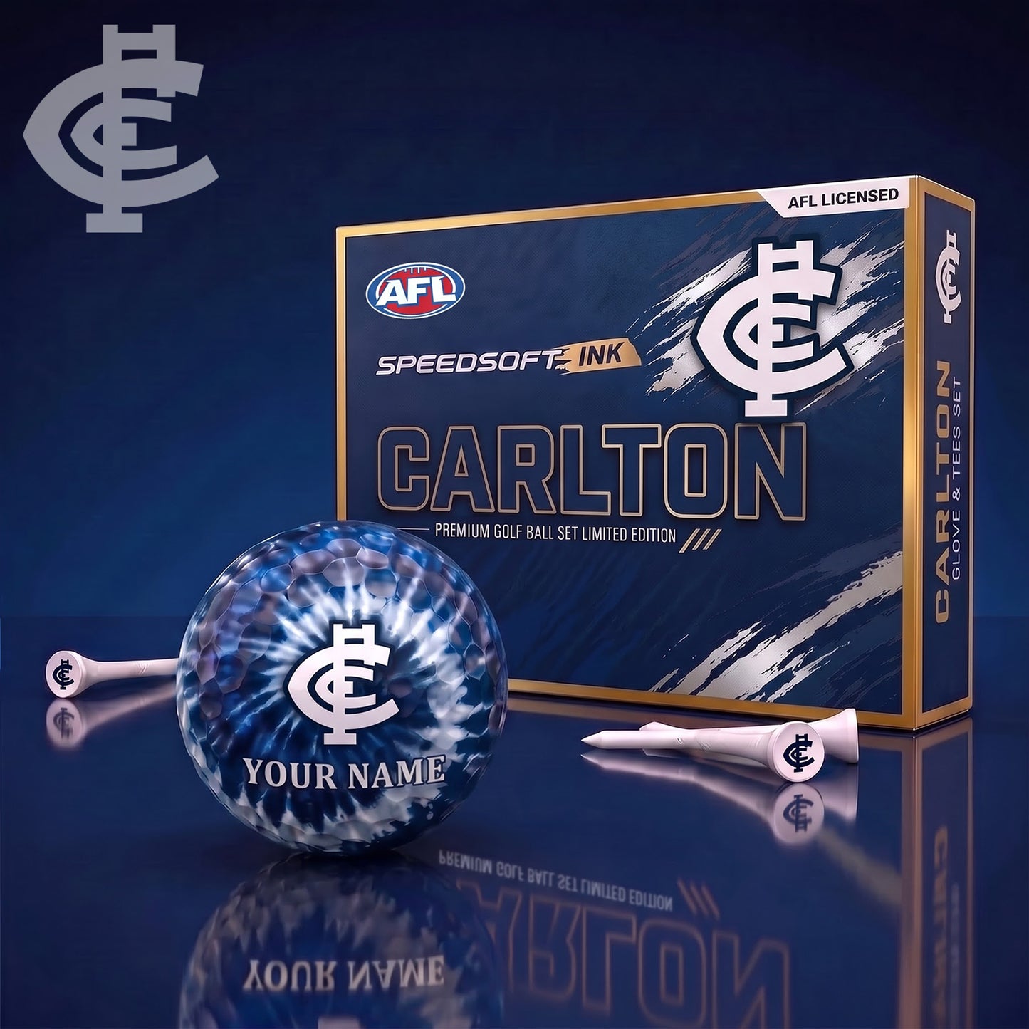 PREMIUM AFL X CAR Glam-Lux PERSONALIZED TIE-Dye GOLF BALL SET LIMITED EDTION