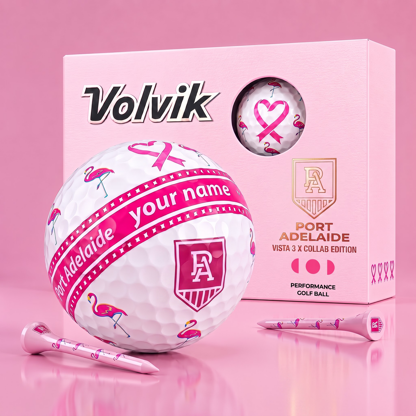 PREMIUM AFL X PA EXCLUSIVE PERSONALIZED VOLVIK BREAST CANCER GOLF BALL SET LIMITED EDTION
