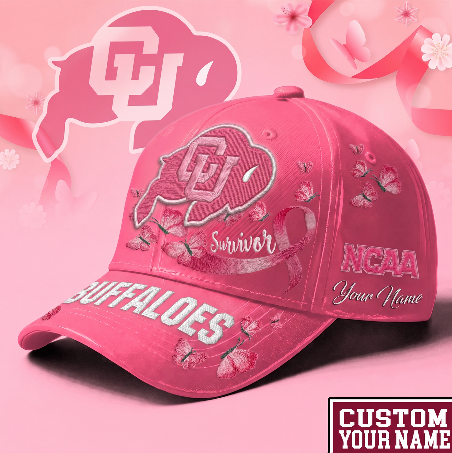 PREMIUM NCAA X CB EXCLUSIVE BREAST CANCER SURVIOR CAP