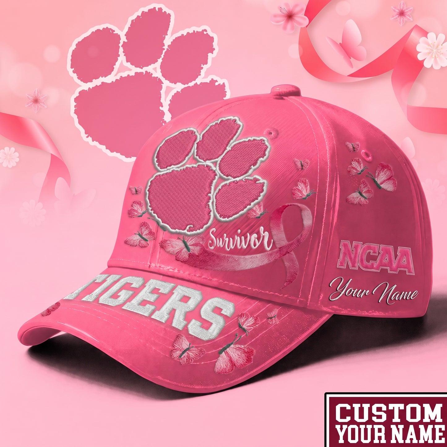 PREMIUM NCAA X CLE EXCLUSIVE BREAST CANCER SURVIOR CAP
