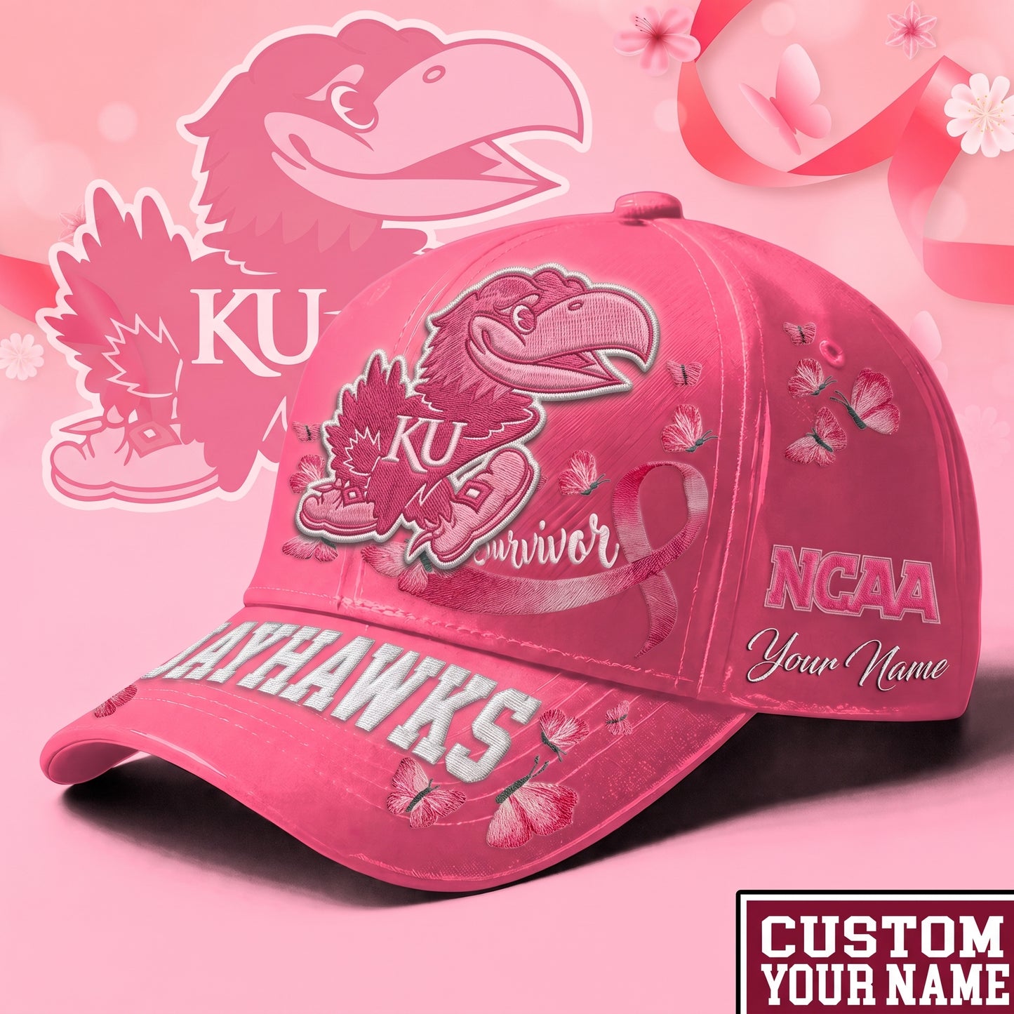 PREMIUM NCAA X KJ EXCLUSIVE BREAST CANCER SURVIOR CAP