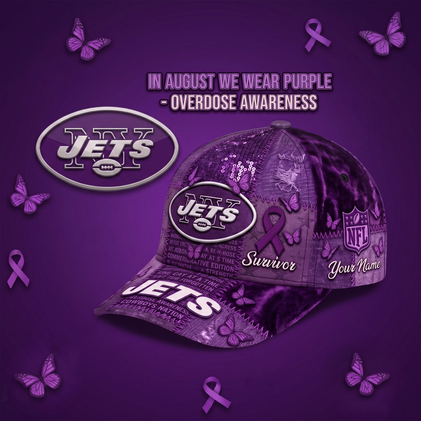 PREMIUM NFL X NYJ EXCLUSIVE OA PERSONALIZED CAP