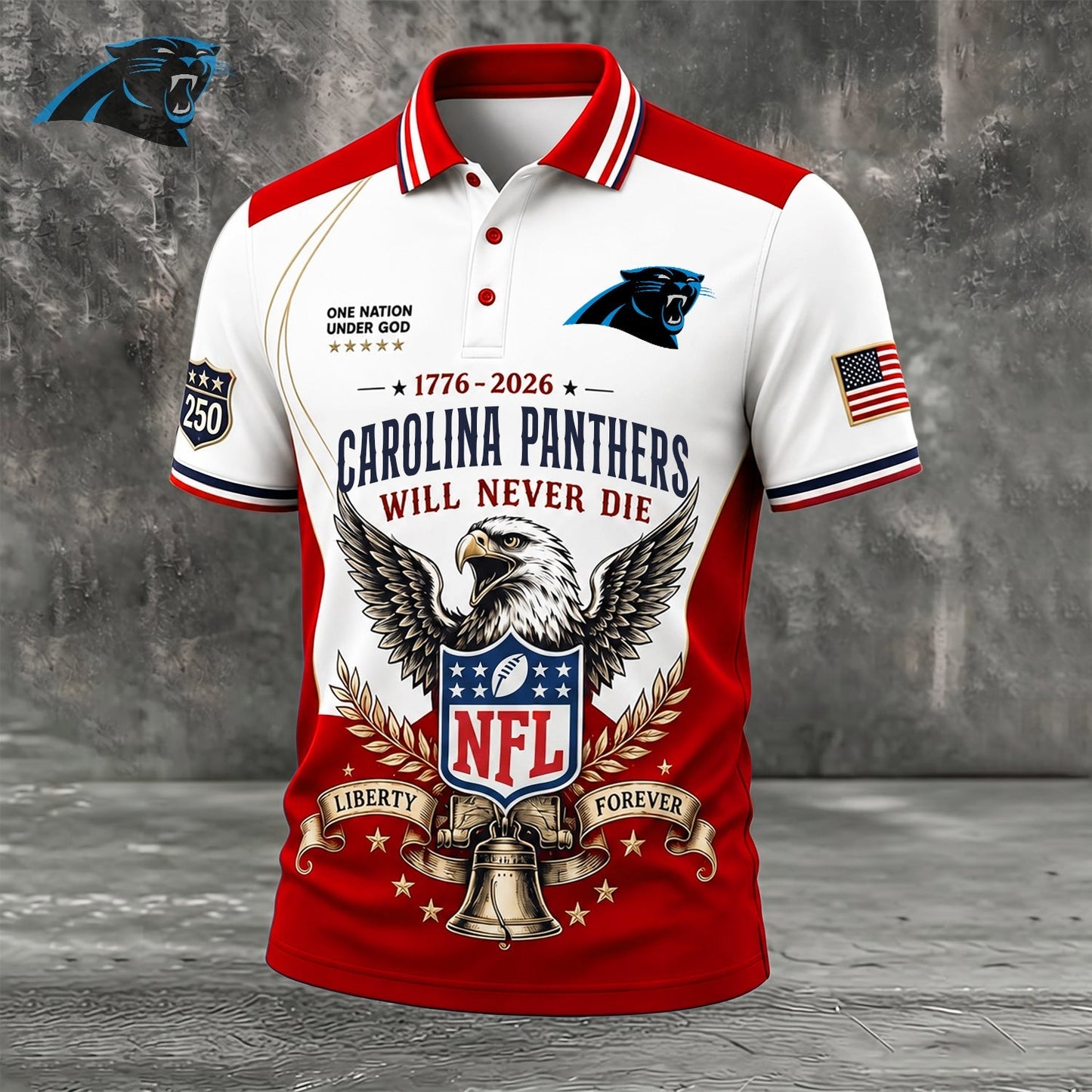PREMIUM NFL x CAR EXCLUSIVE 250 Years Anniversary Of Freedom POLO SHIRT290626