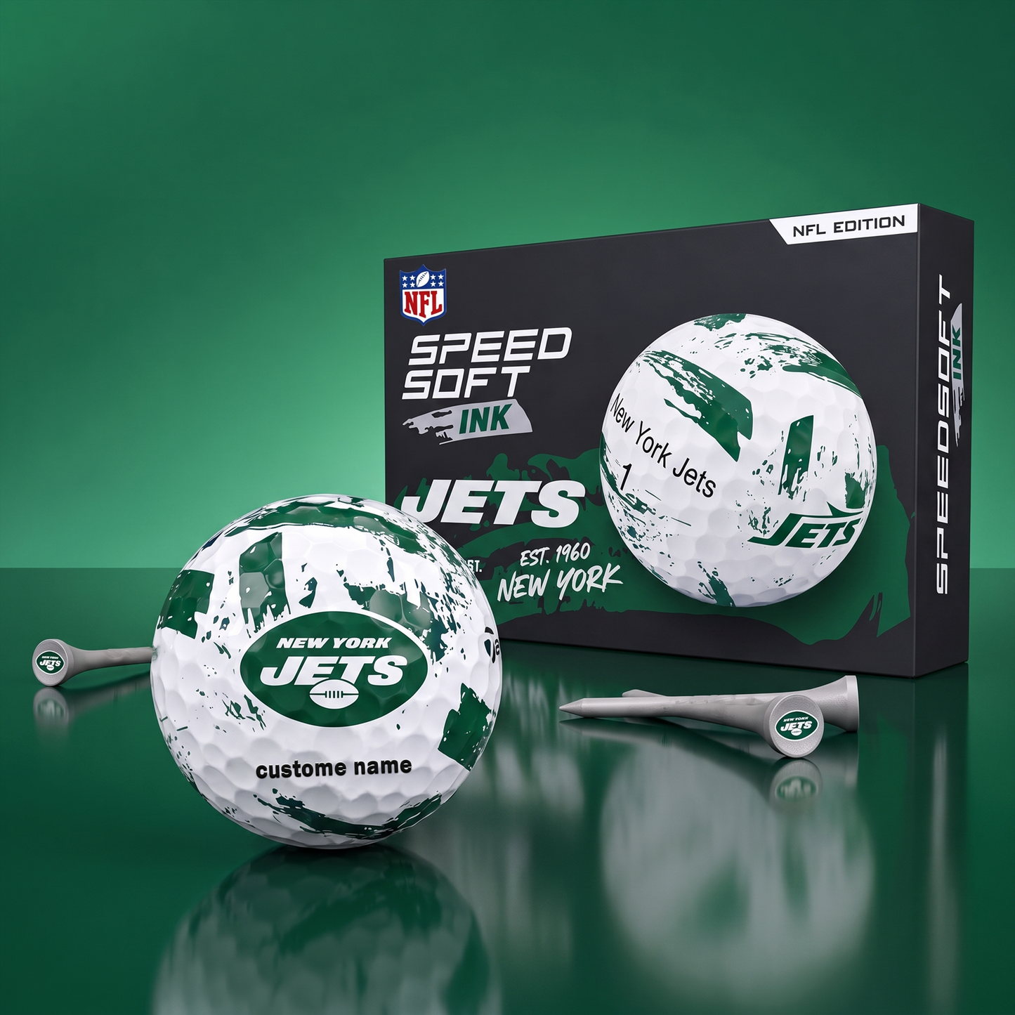 PREMIUM NFL x NYJ EXCLUSIVE Speedsoft Ink Golf Balls Set Limited Editions V3