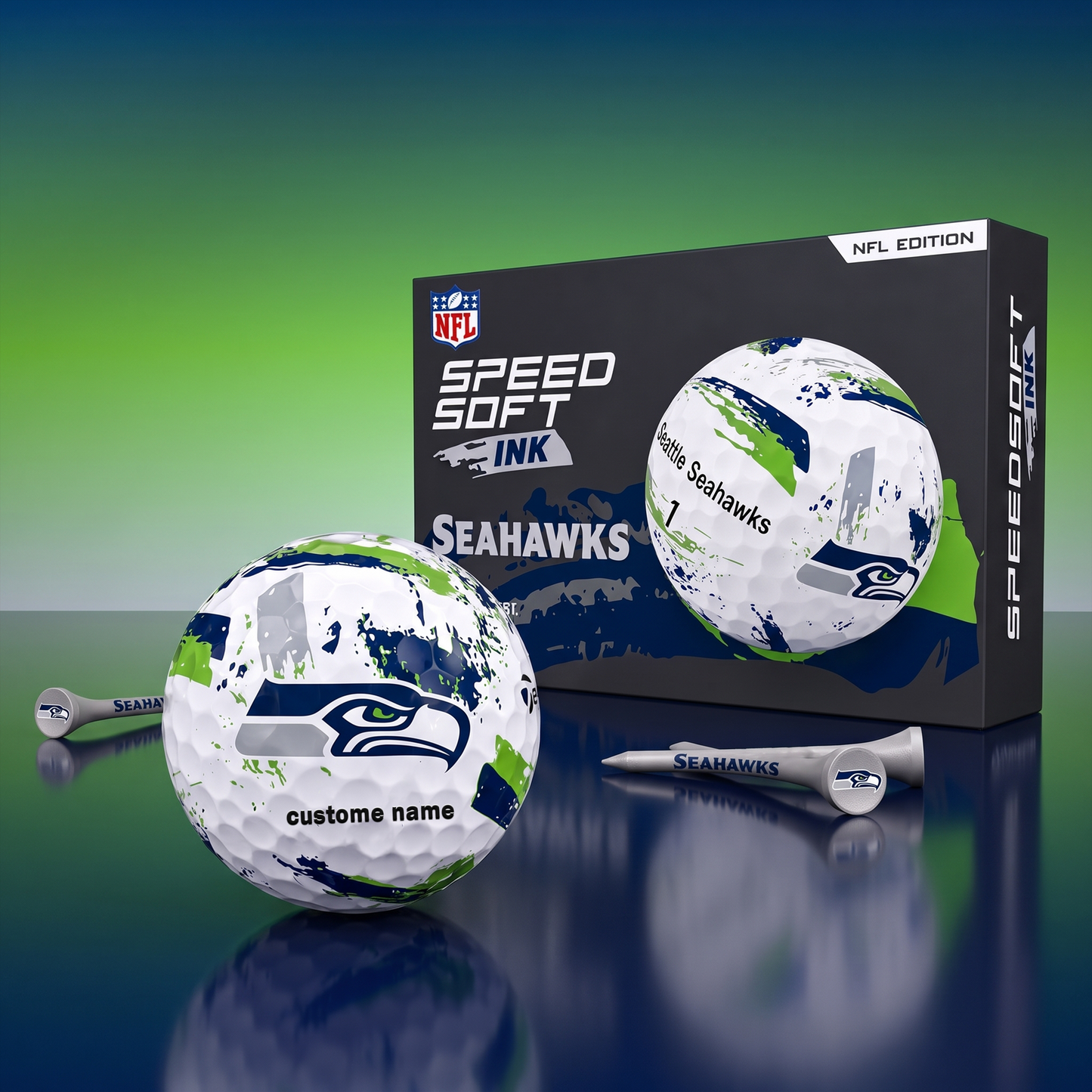 PREMIUM NFL x SS EXCLUSIVE Speedsoft Ink Golf Balls Set Limited Editions V3