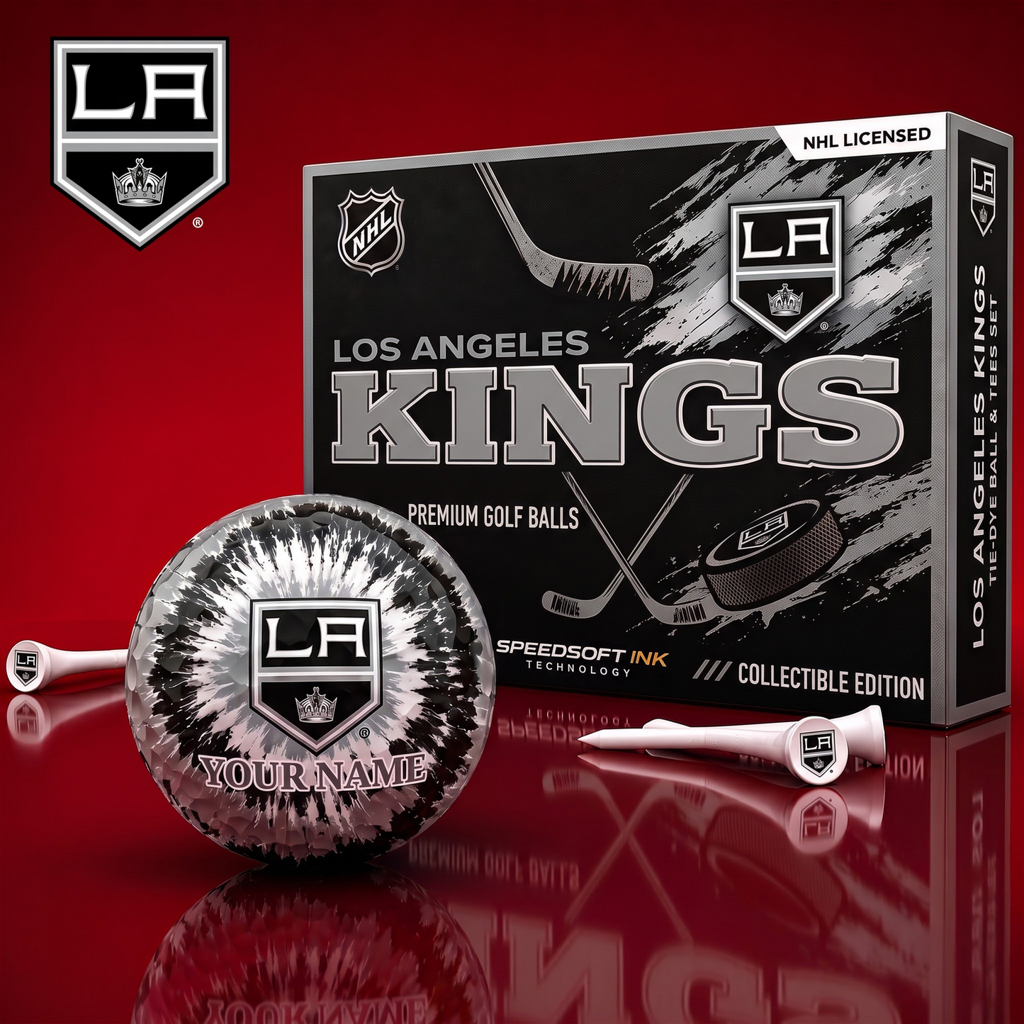 PREMIUM NHL X LAK EXCLUSIVE PERSONALIZED TIE-Dye OLF BALL SET LIMITED EDTION