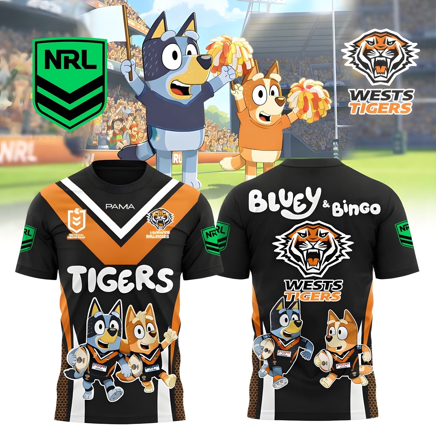 PREMIUM NRL X WT Bluey & Bingo POLO SHIRT ’??? Limited 2026 NDT LVH