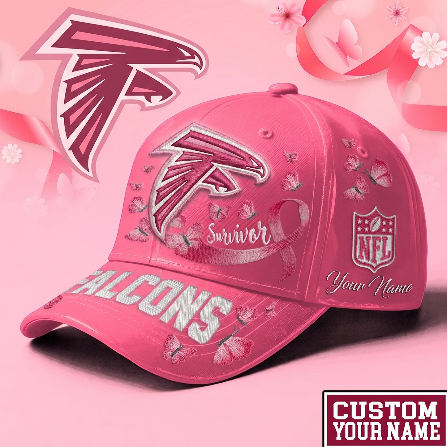 PREMIUM NFL X ATL EXCLUSIVE BREAST CANCER SURVIOR CAP NDT NHM 090726