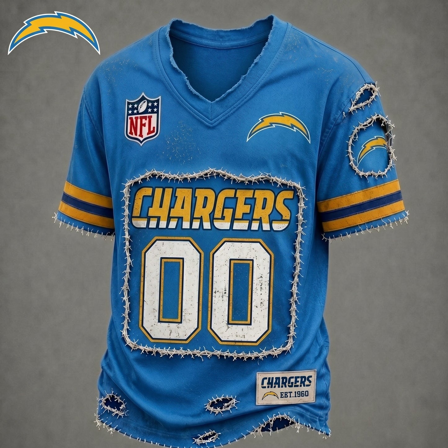 PREMIUM NFL X LAC LUXURY V-NECK T-SHIRT CUSTOME NUMBER FOR SEASON SUMMER NDT VHM 200626