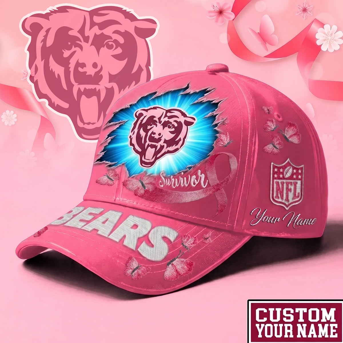 PREMIUM NFL X CHI EXCLUSIVE BREAST CANCER SURVIOR CAP