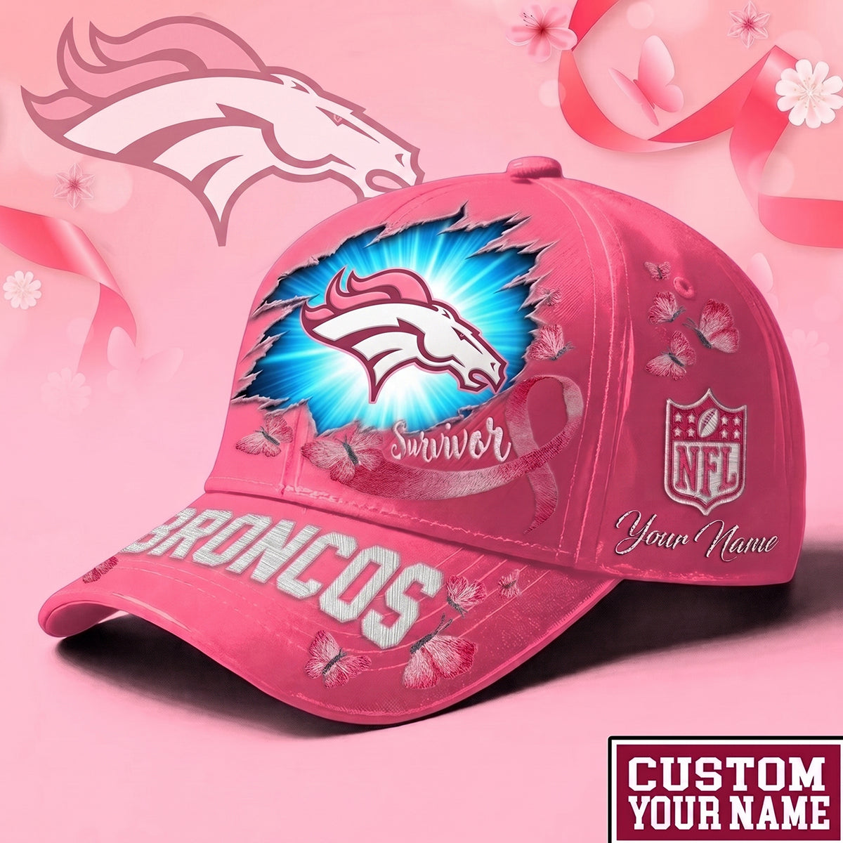 PREMIUM NFL X DEN EXCLUSIVE BREAST CANCER SURVIOR CAP
