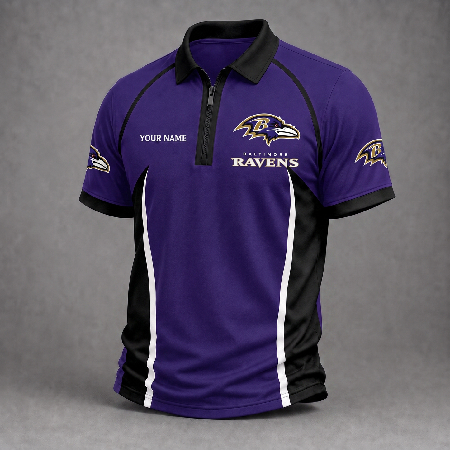 Premium NFL BAL Performance Zipper Polo Shirt