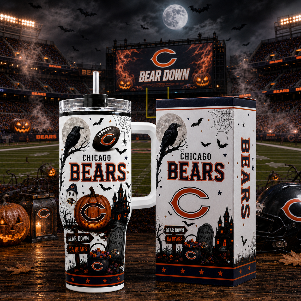 Premium NFL CHI Halloween Spirit Insulated Tumbler