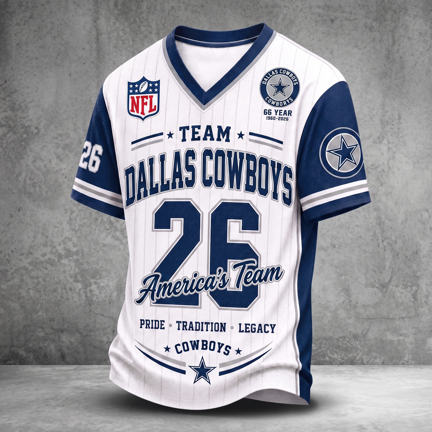 Premium NFL DAL Legacy Pride V-Neck Jersey