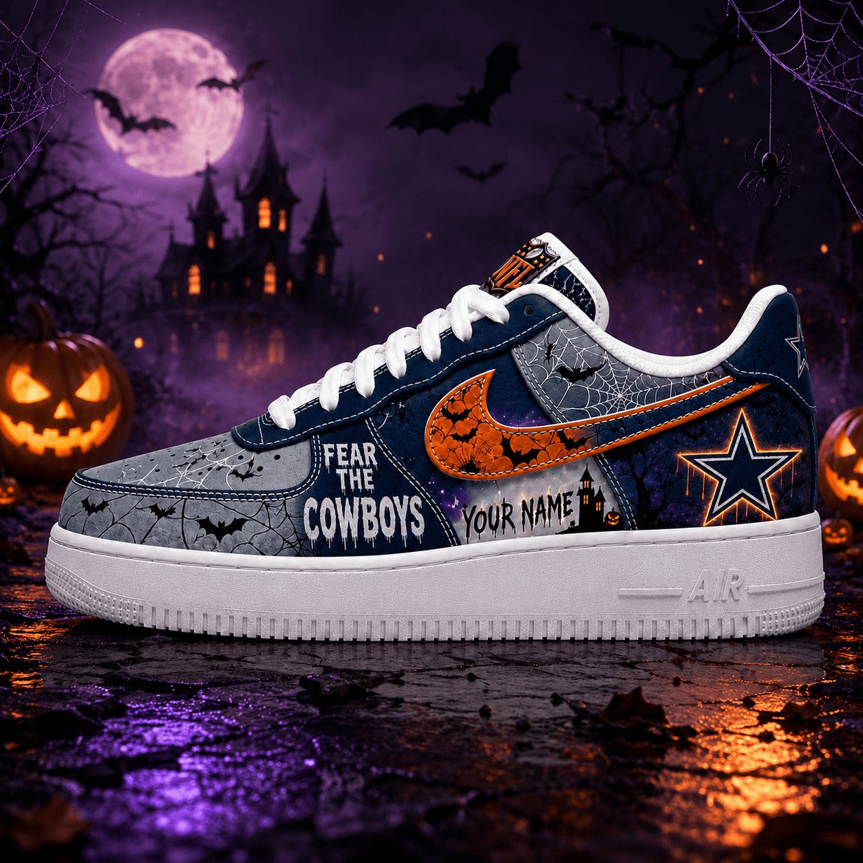 Premium NFL DC Fear The Team Halloween AF1 Sneakers V1