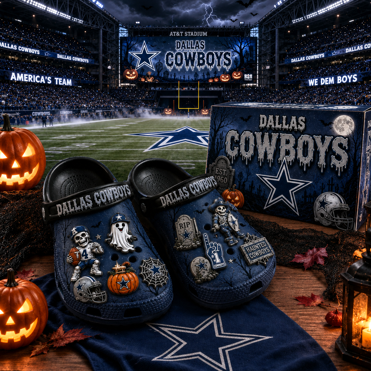 Premium NFL DC Haunted Game Day Halloween Charm Clogs