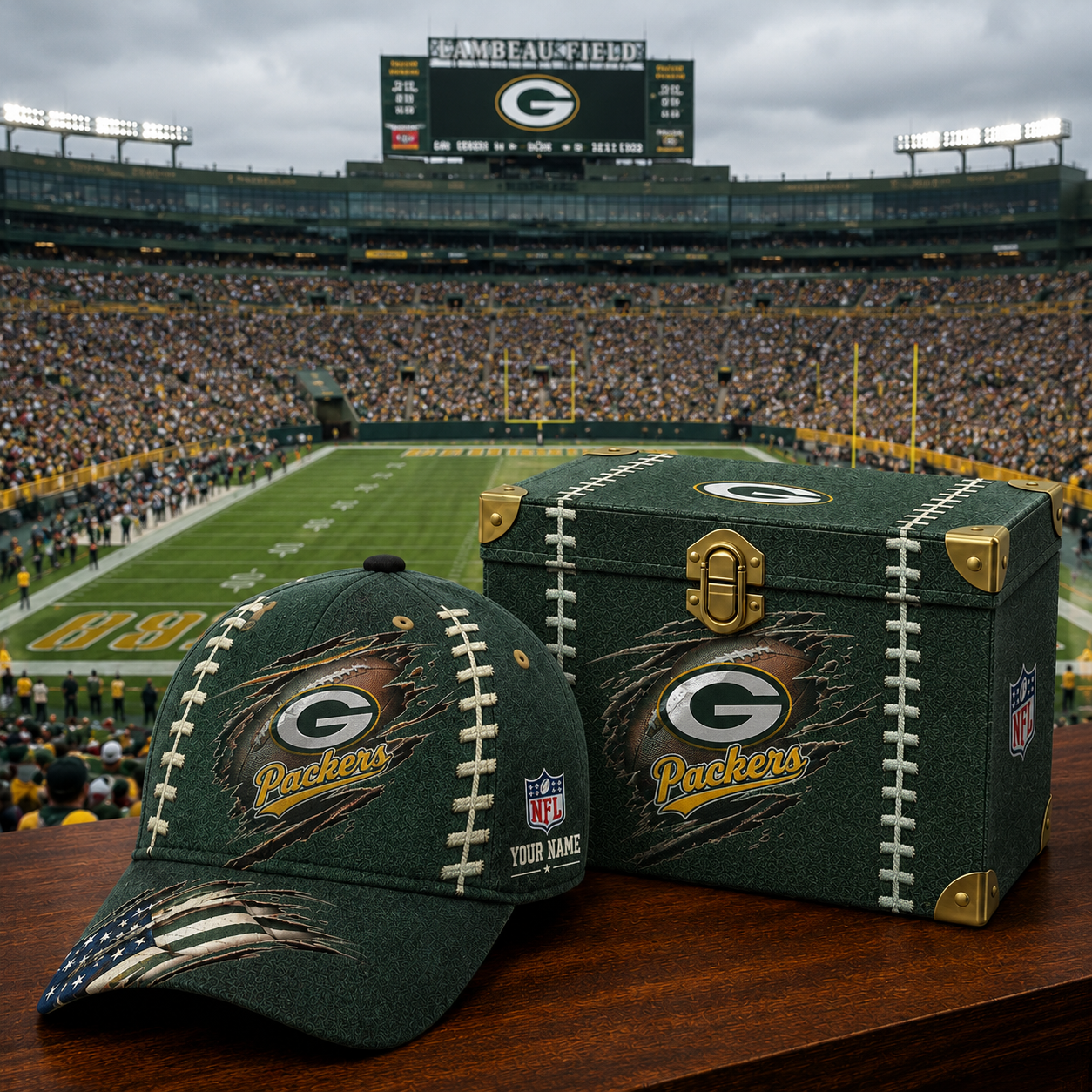 Premium NFL GBP Football Stitch Vintage Cap