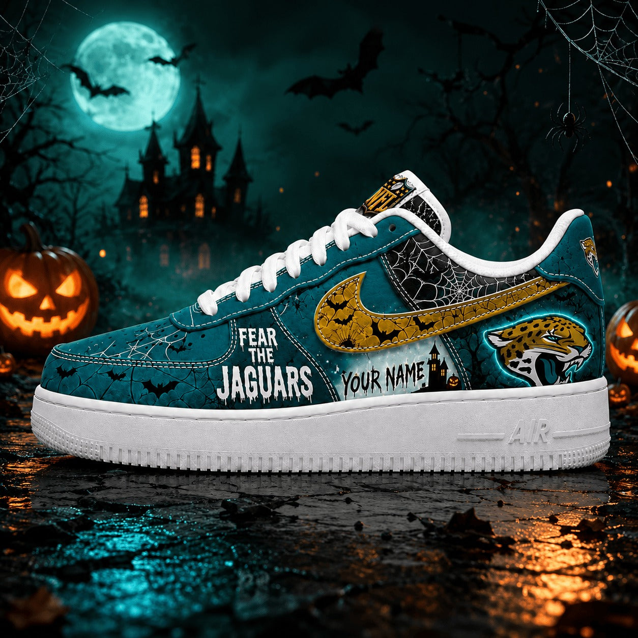 Premium NFL JJ Fear The Team Halloween AF1 Sneakers V1