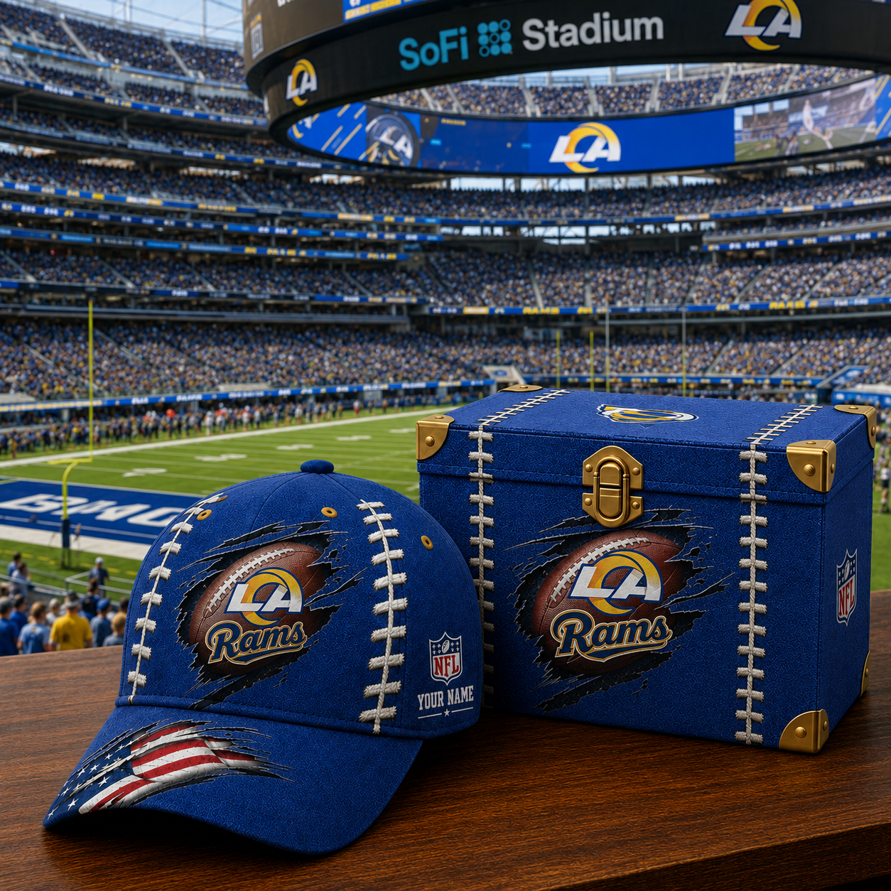 Premium NFL LAR Football Stitch Vintage Cap