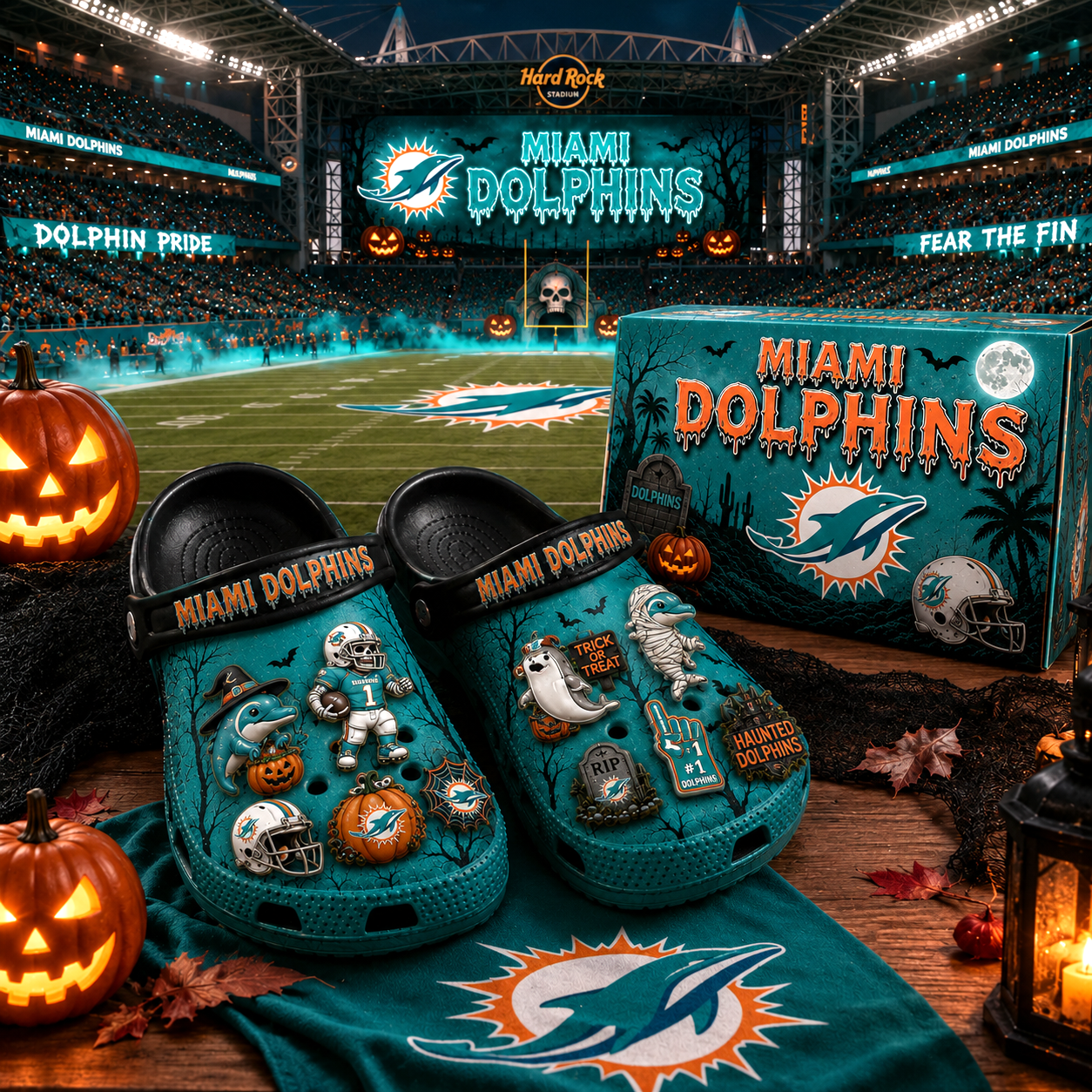 Premium NFL MD Haunted Game Day Halloween Charm Clogs