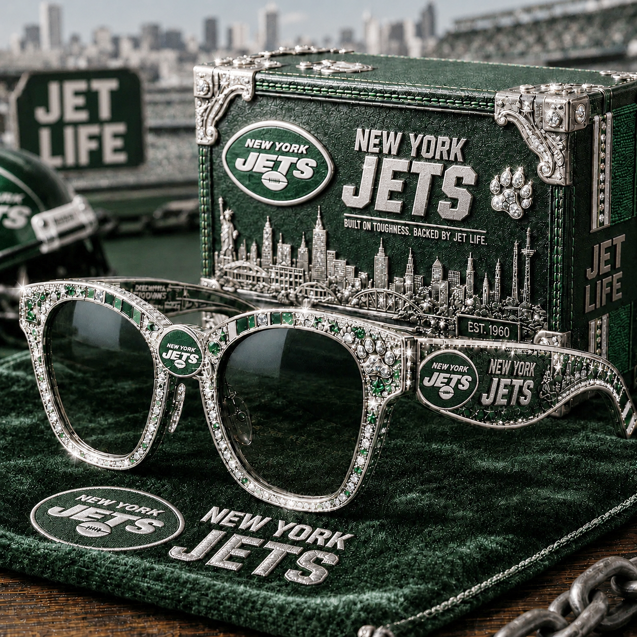 Premium NFL NYJ Royal Heritage Crystal