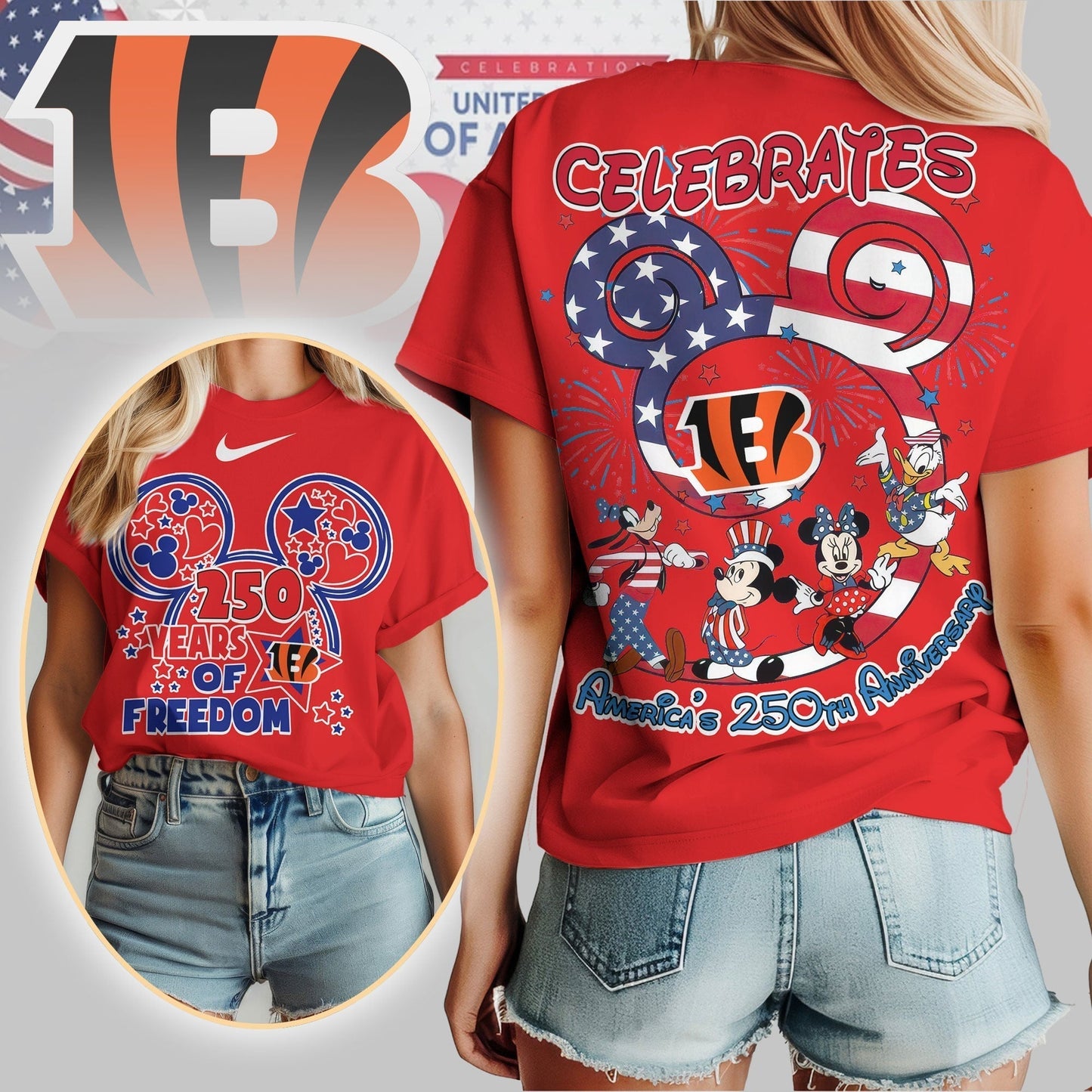 Premium NFL X CB2 Mouse Celebrates America 250th Anniversary Women Shirt NDT LVH