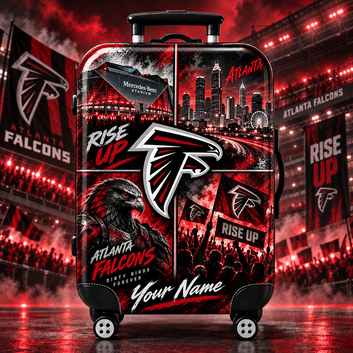 Premium NFL x ATL Personalized Team Pride Stadium Travel Suitcase