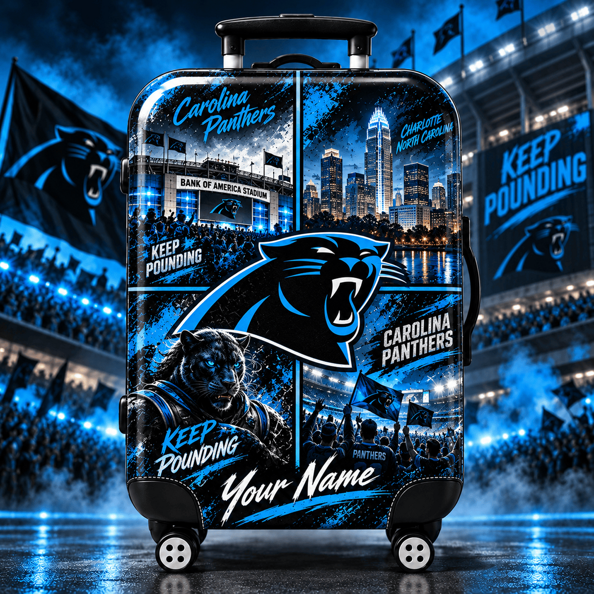 Premium NFL x CAR Personalized Team Pride Stadium Travel Suitcase
