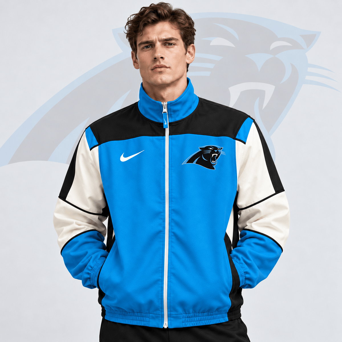Premium NFL x CAR Team Crest Retro Color Block Full Zip Windbreaker Jacket