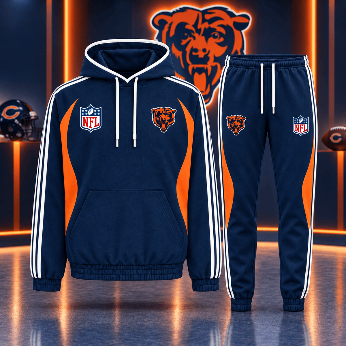 Premium NFL x CHI Sideline Performance Hoodie & Jogger Set