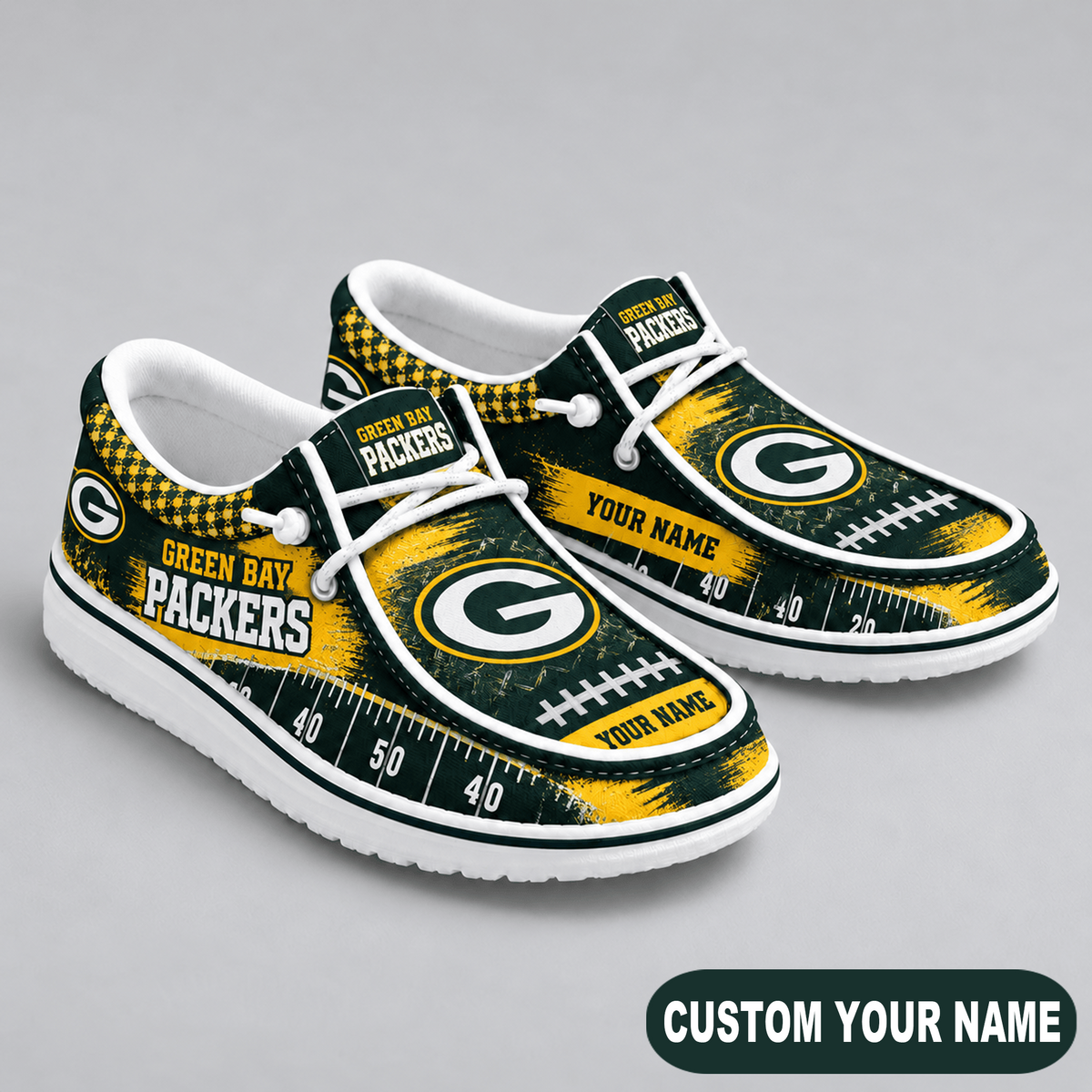 Premium NFL x GB Game Day Yard Line Loafer Shoes