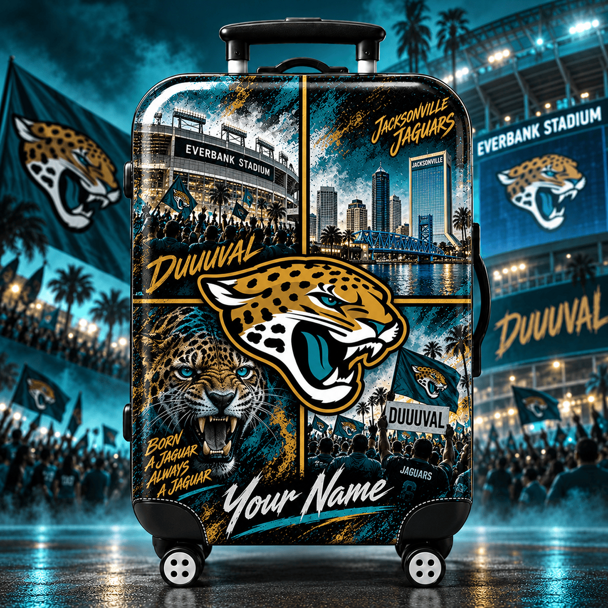 Premium NFL x JAX Personalized Team Pride Stadium Travel Suitcase
